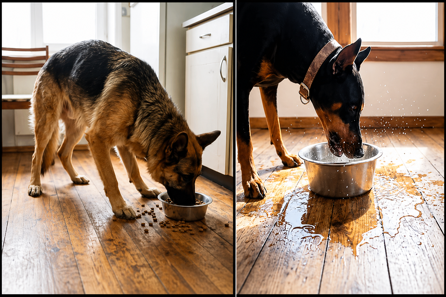 Falsche Fressposition – gebeugter Nacken beim Hund